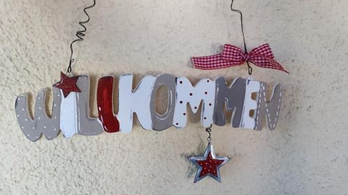 Türschild * Willkommen * Stern